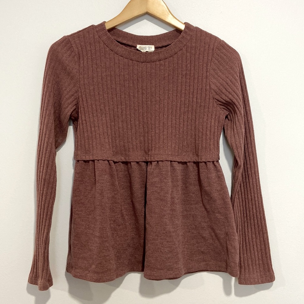 Sienna Sky Ribbed Peplum Blouse Women Size XS / S